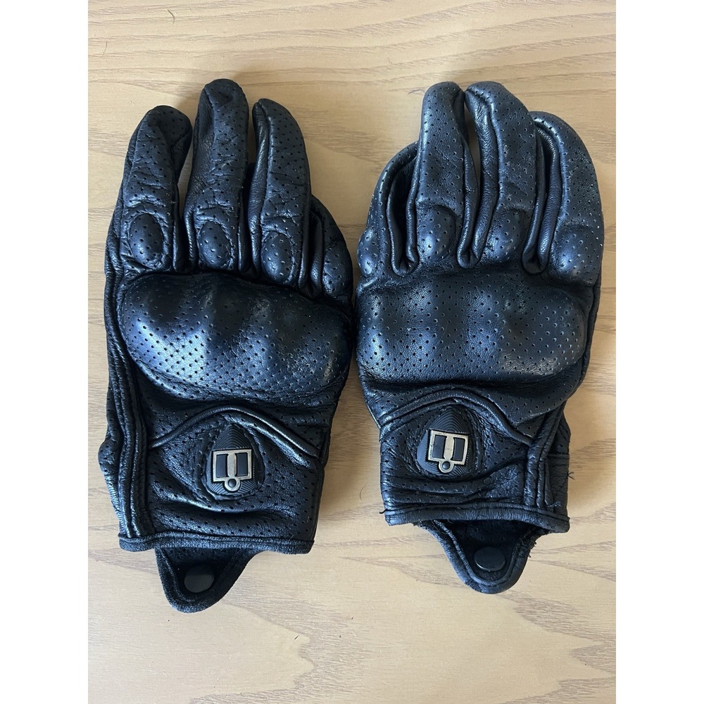 โ Icon Womens Pursuit Perforated Leather Motorcycle Riding Gloves Armored Blackโ